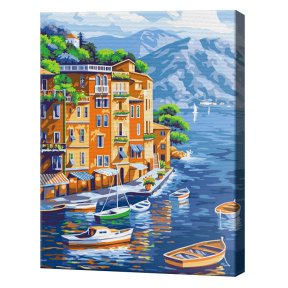 Orășel turistic, 30x40 cm, pictură pe numere