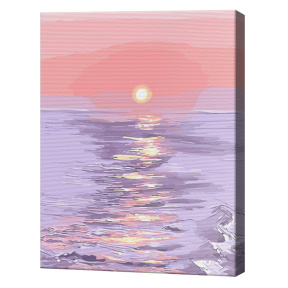 Reflecția soarelui în mare, 30x40 cm, pictură pe numere