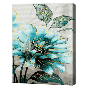 Floarea turcoaz, 30x40 cm, pictură pe numere