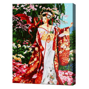 Frumoasă japoneză, 40x50 cm, pictură pe numere