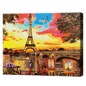 Turnul Eiffel inspirator, 40x50 cm, pictură pe numere