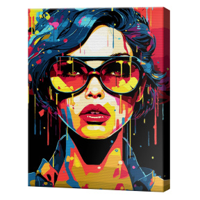 Portret pop-art, 40x50 cm, pictură pe numere