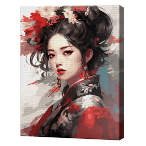 Prințesă japoneză, 40x50 cm, pictură pe numere