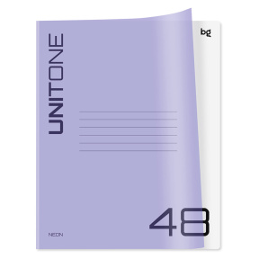 Caiet 48 foi pătrățele BG "UniTone. Neon" copertă plastic liliac