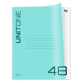 Caiet 48 foi pătrățele BG "UniTone. Neon" copertă plastic azuriu