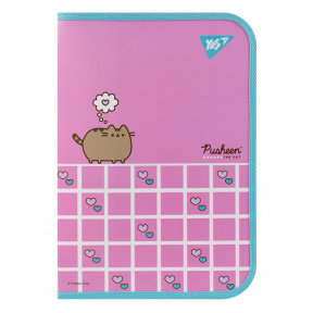 Папка на молнии A4 YES "Pusheen. Hearts" с внутренним карманом