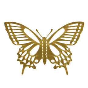 Set décor, Fluturi Papilio, auriu holografic, 12 bucăți