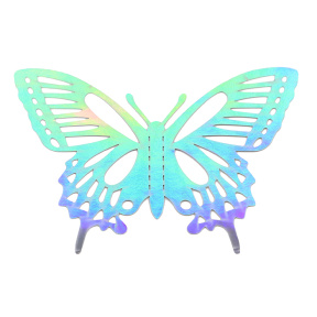 Set décor, Fluturi Papilio, azuriu holografic, 12 bucăți