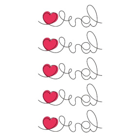 Тату Valentine Day - Love 10,5х6 см