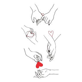 Тату Valentine Day - Рука об руку 10,5х6 см