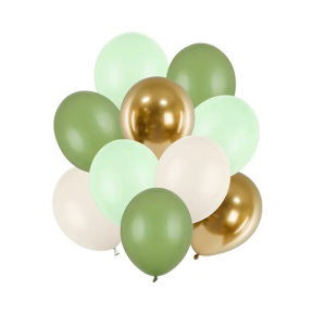 Set baloane, 27-30 cm (12), Mix verde, 10 bucăți