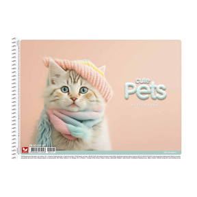 Album pentru schițe A4 CUTE PETS, 20 foi, 120 gr/m
