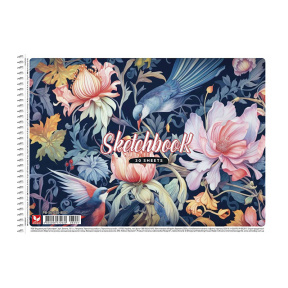 Album pentru schițe A4 FLOWERS, 30 foi, 120 gr/m