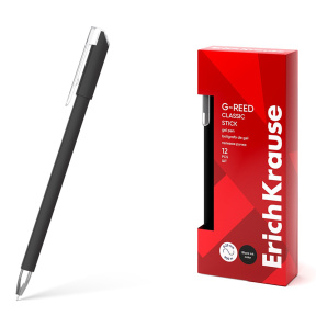 Ручка гелевая ErichKrause 0,38 мм G-Reed Stick Classic, черная