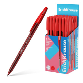 Ручка ErichKrause 1 мм R-301 Original Stick&Grip, красная