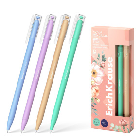 Ручка ErichKrause 0,7 мм Slim Stick Pastel Bloom, синяя