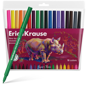 Carioci ErichKrause Safari Ultra Washable 18 culori