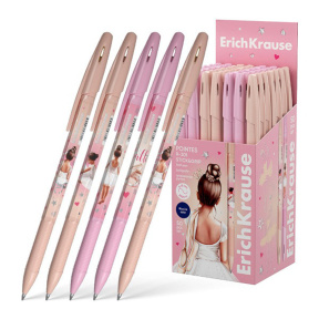 Ручка ErichKrause 0.7 мм R-301 Pointes Stick&Grip, синяя