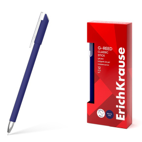 Ручка гелевая ErichKrause 0,38 мм G-Reed Stick Classic, синяя