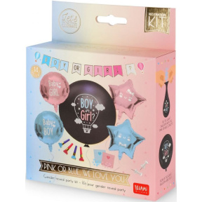 Набор для вечеринки Gender reveal, пол ребенка Legami - PINK OR BLUE, WE LOVE YOU