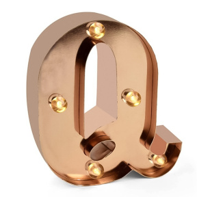 Светильник Legami розовое, золото, 10х9х3 см, буква "Q"