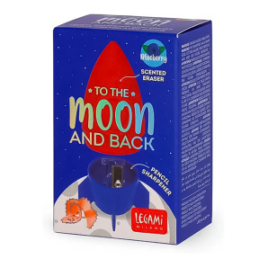 Точилка Legami "TO THE MOON AND BACK" с контейнером+ластик