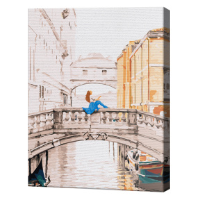 Domnișoară la Veneția, 40x50 cm, pictură pe numere