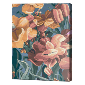 Floarea stilizată. Diptih 1, 40x50 cm, pictură pe numere