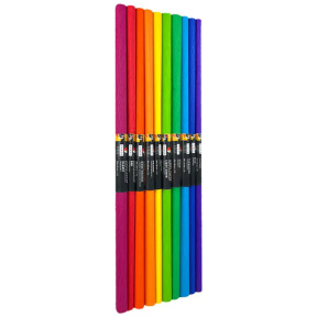 Set hârtie creponată, 10 role, 200x50 cm, mix culori intensive