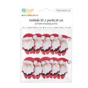 Autocolante 3D din spumă Santa, 10 bucăți