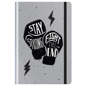 Agendă nedatată A5, 128 foi BG "Stay strong", cu elastic