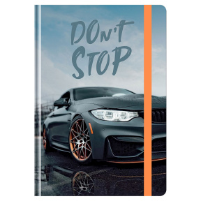 Agendă nedatată A5, 128 foi BG "Dont stop", cu elastic
