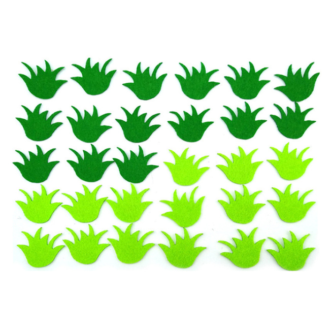 Paște, Set de piese decorative din fetru „Iarbă”, 3–7 cm