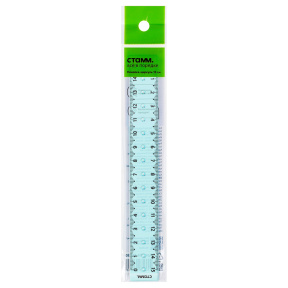 Riglă-compas 15 cm СТАММ, plastic, neon, asortat