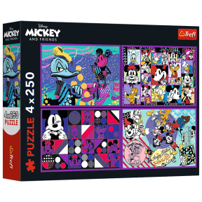 Puzzle "4x250" - "A series of Mickey Mouse adventures"
