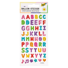 Наклейки с эффектом шара "Balloon", 21 штука, 9,5 x 17,5 см, дизайн "Letters"