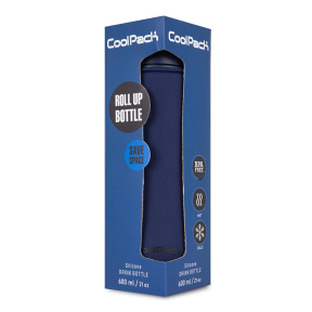 Бутылка для воды силиконовая CoolPack Pump, 600 мл, синяя