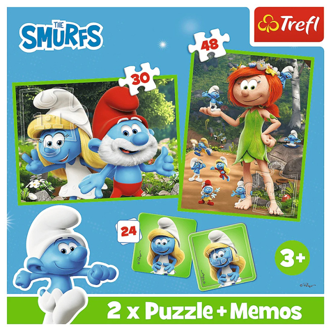 Пазлы - "2in1+memos" - Smurfs have fun / The Smurfs