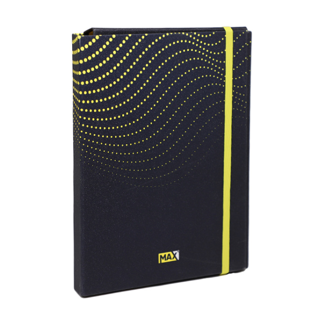 Mapă cu elastic A4 Optimum 3D MAX, din carton, albastru-galben