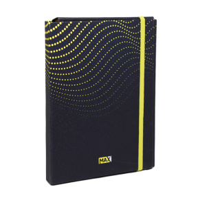Mapă cu elastic A4 Optimum 3D MAX, din carton, albastru-galben