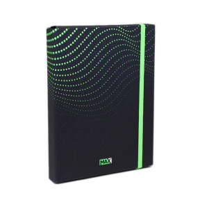Mapă cu elastic A4 Optimum 3D MAX, din carton, albastru-verde