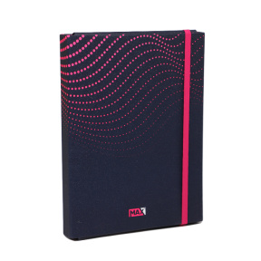 Mapă cu elastic A4 Optimum 3D MAX, din carton, albastru-magenta