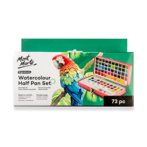 Set acuarele în godete Signature, 72 culori, penar metalic