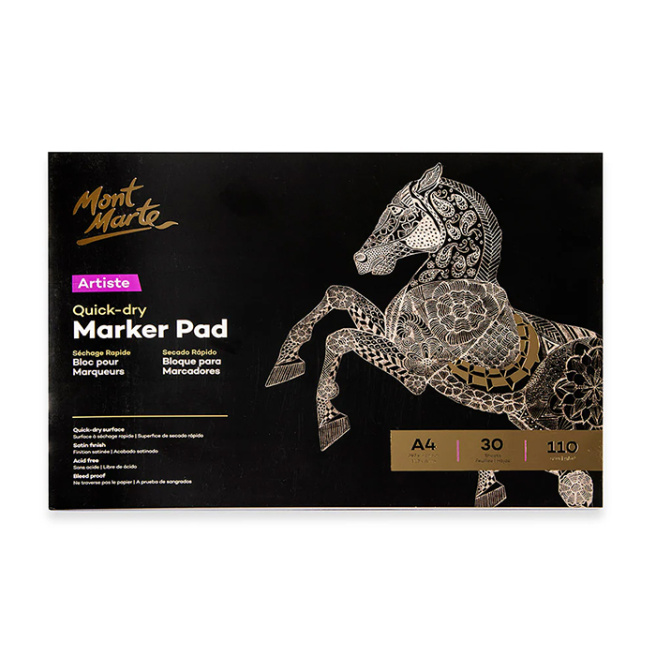 Bloc de desen pentru markere Artiste Quick Dry, A4, 30 file, 110 g/m²