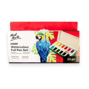 Set acuarele în godete Signature, 12 culori, penar metalic