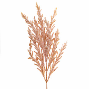 Ramură decorativă de iarbă de pampas, 32 cm, roz pudrat și crem