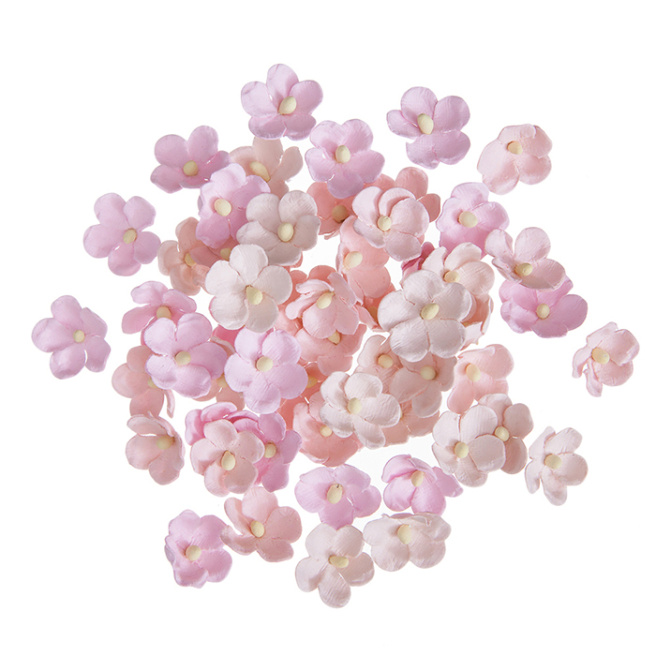 Decor pentru creație. Flori din hârtie, 2 cm, 60 buc., roz