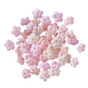 Decor pentru creație. Flori din hârtie, 2 cm, 60 buc., roz