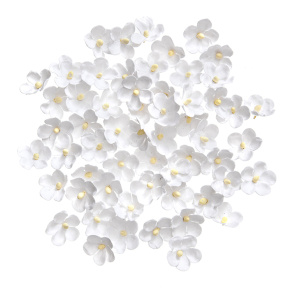 Decor pentru creație. Flori din hârtie, 2 cm, 60 buc., albe