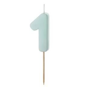 Lumânare pentru tort albastru deschis 5.5 cm, Cifra 1